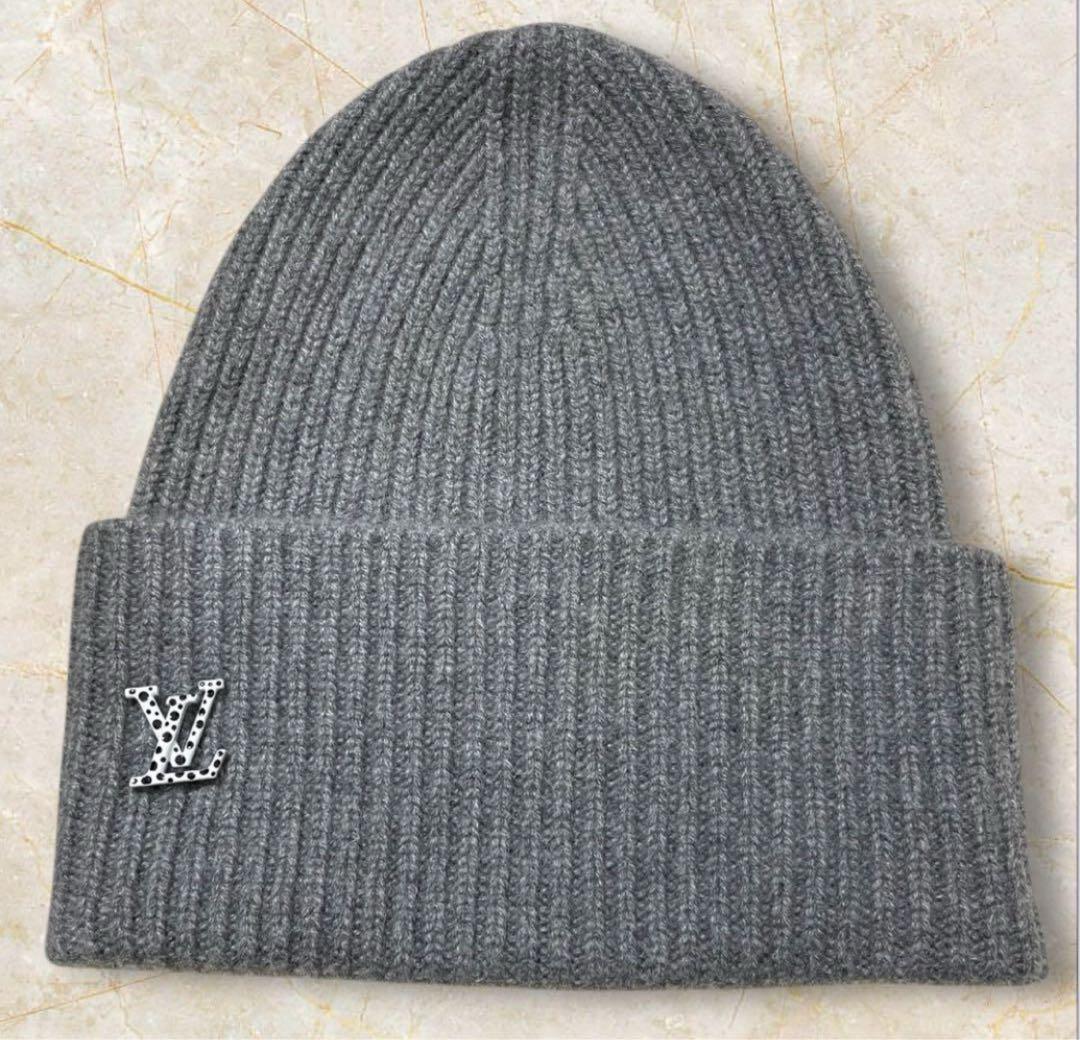 taka☆ルイ・ヴィトン ビーニー グレー ノモグラム　草間彌生コラボ