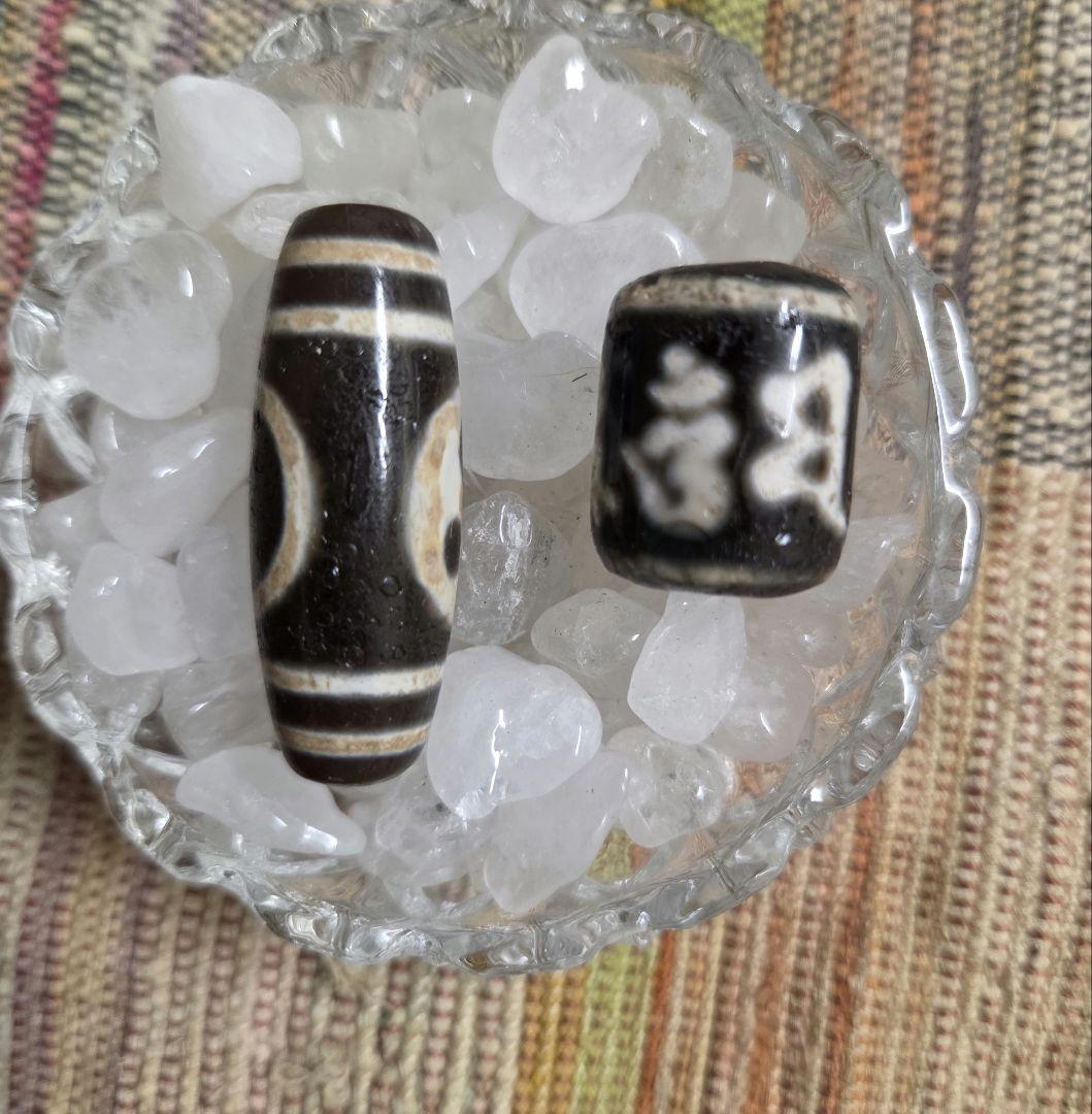 890 天珠　六字真言天珠　梵字　太極天珠　dzibeads　2個セット！