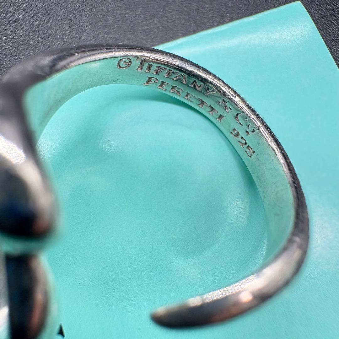 【美品】ティファニー オープン ハート リング 約11号 シルバー925 828