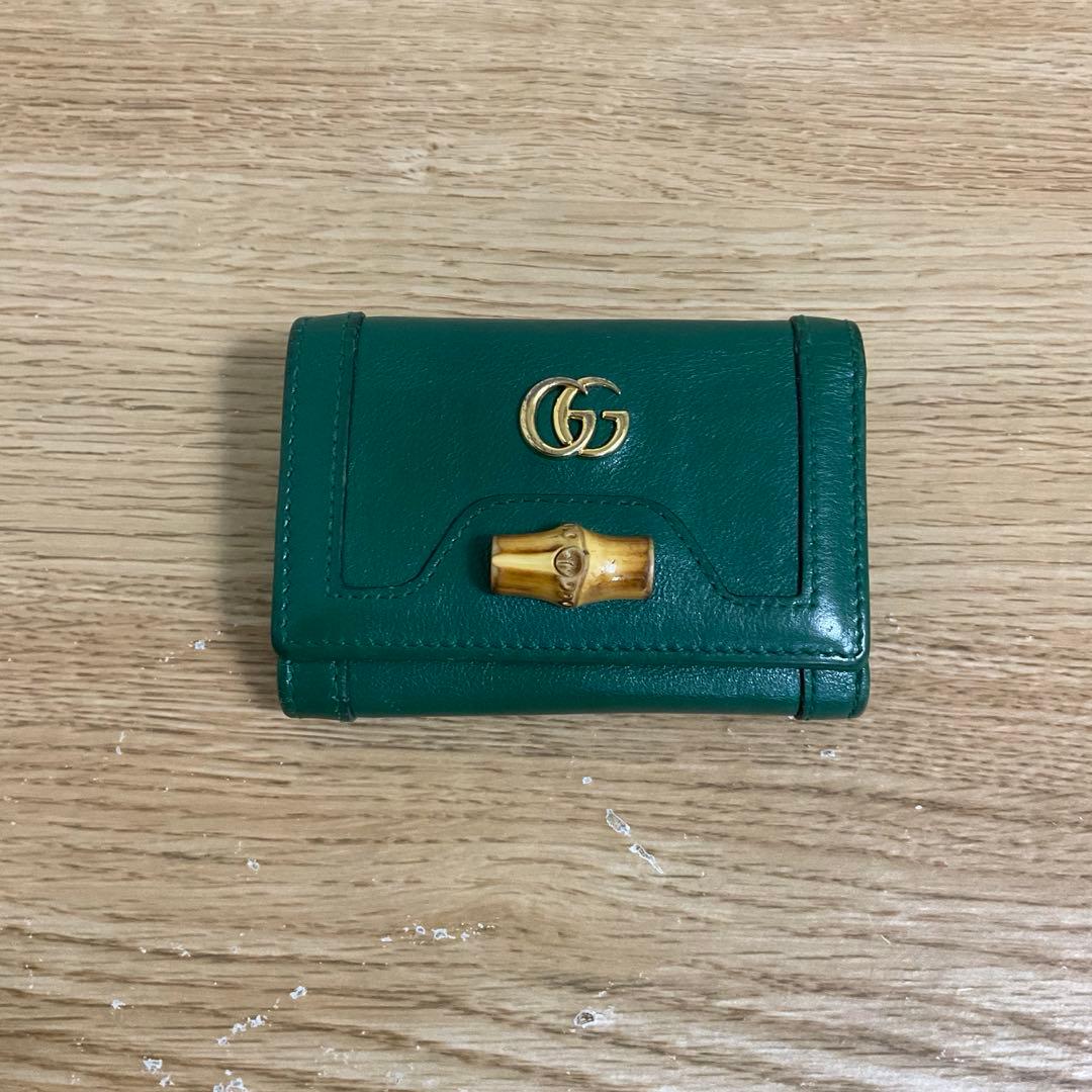 GUCCI バンブー　ダイアナ　三つ折り財布