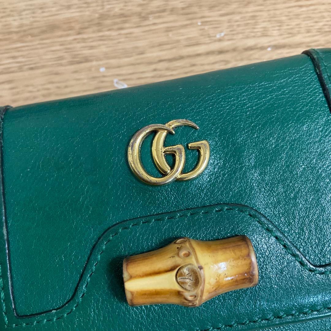 GUCCI バンブー　ダイアナ　三つ折り財布