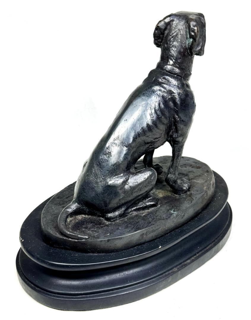 古銅 狩猟犬 ブロンズ像 銅像 座り像 約2780g 入手困難 WWST022