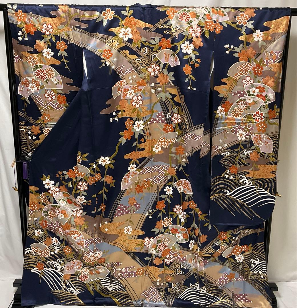 専用C989正絹　振袖　金彩　トールサイズ　極美品　着物