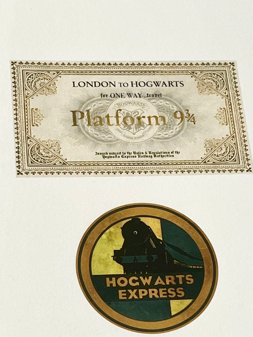 ハリーポッター　ミナリマアートプリント　ボグワーツ特急チケット　荷物ラベル　レア