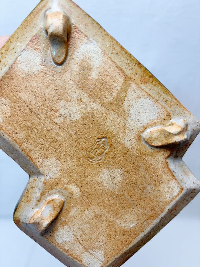 未使用 茶道具 加藤作助造 誰袖 織部 向付 5客組 足付小鉢 銘々皿 印 共箱