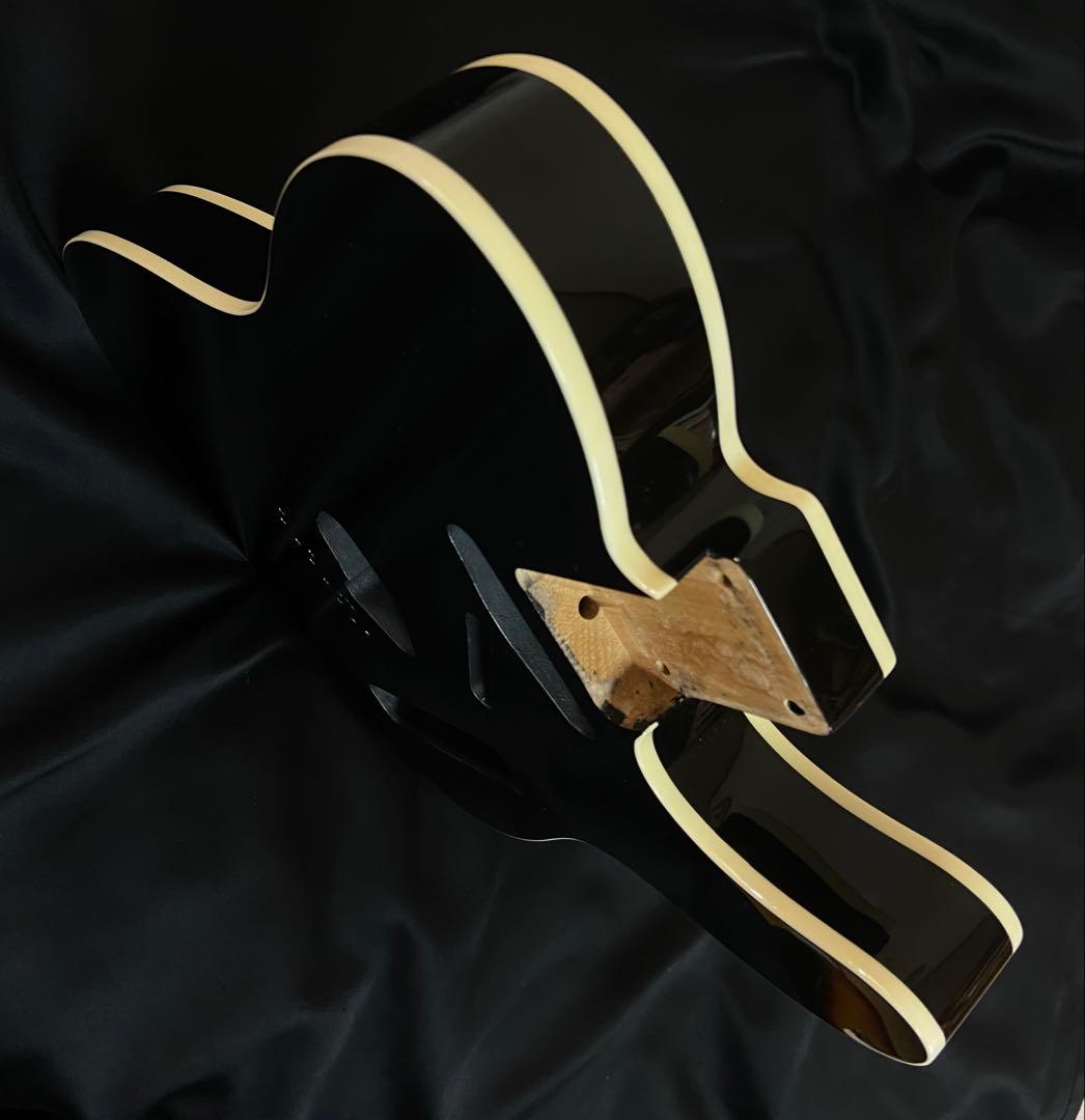 テレキャスターNo73バインディングボディ　ブラック　ラッカー塗装