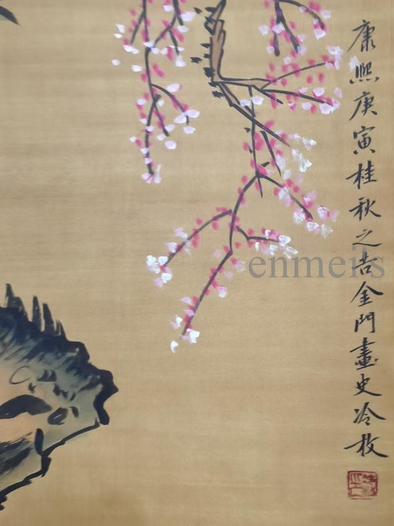 中国古美術 清代 冷枚作款 仕女図 水墨画 絹本 四尺 肉筆 文房置物 掛け軸