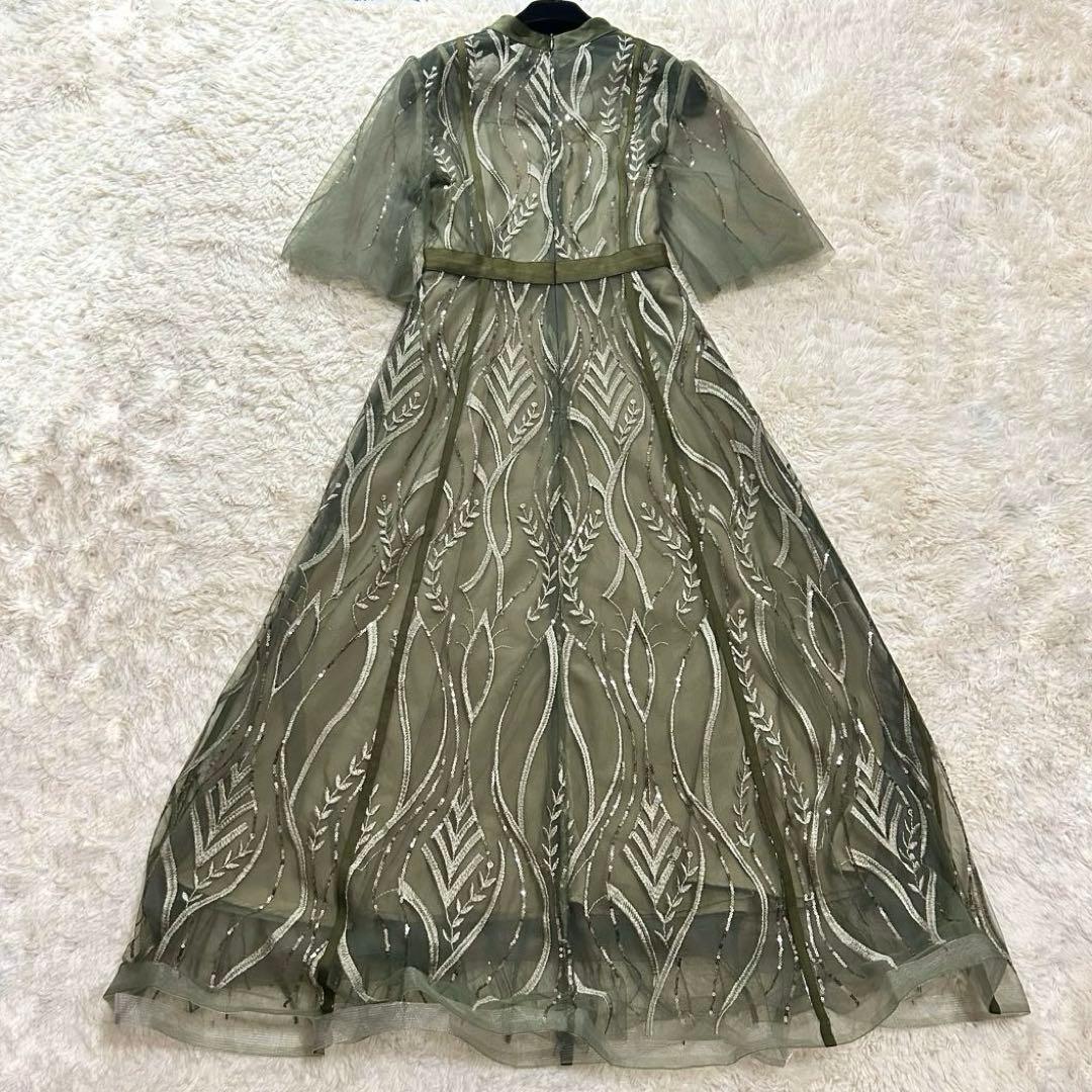 美品✨ Leja スパンコール 刺繍 レース プチハイネック ワンピース S