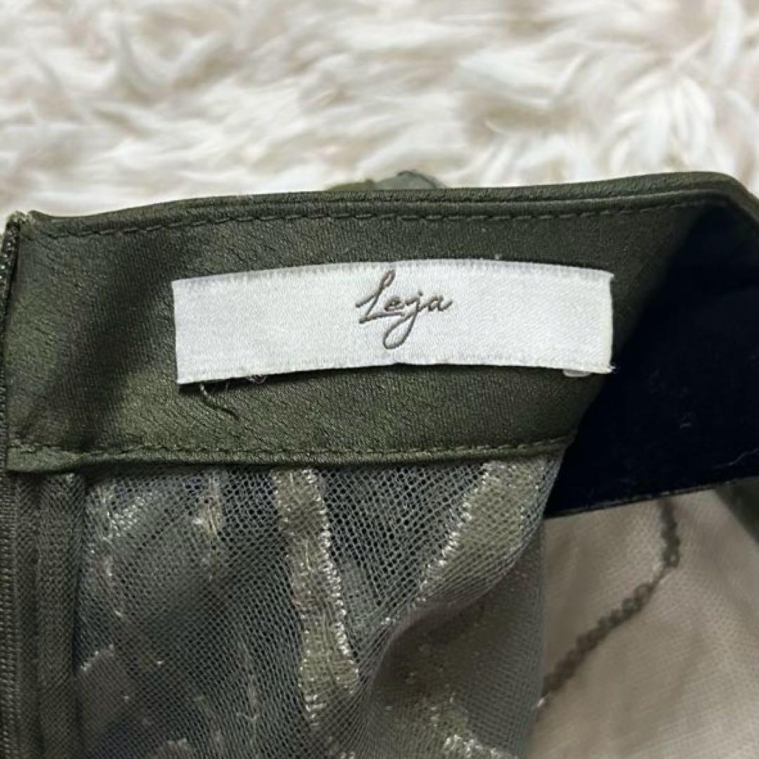 美品✨ Leja スパンコール 刺繍 レース プチハイネック ワンピース S