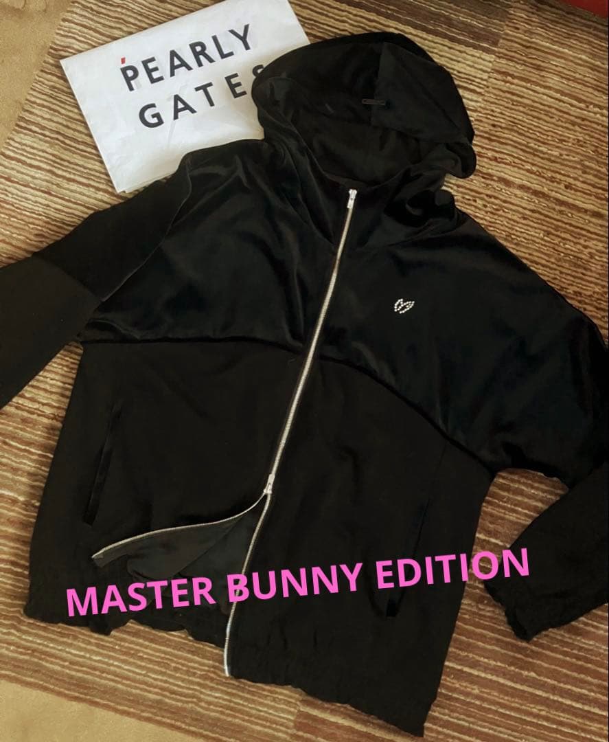 ⭐️超美品⭐️マスターバニー　ベロア　切り替えジップパーカー　ジャケット　蓄熱　黒