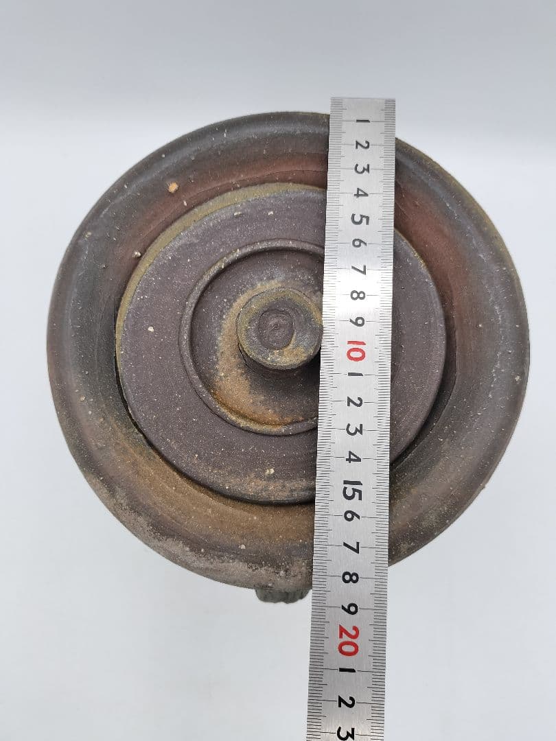 c663 水指 備前 耳付 日本工芸会 柴岡紘一 木箱 茶道具 古物