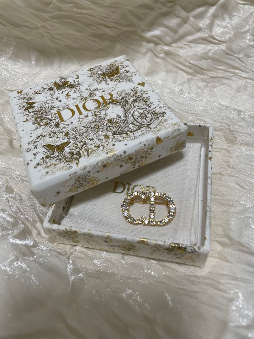 Dior シルバーロゴブローチ