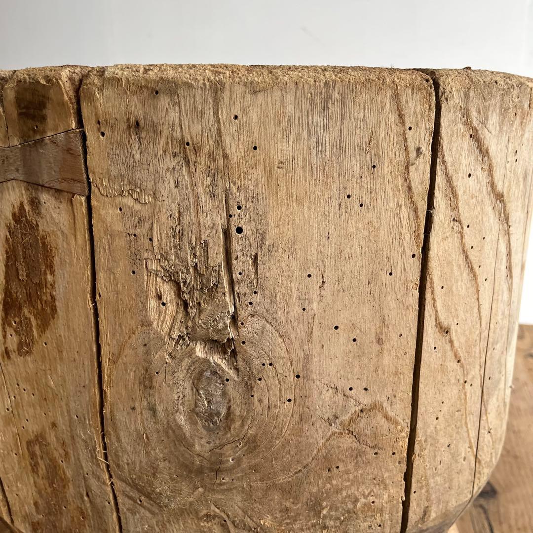 アンティーク ローテーブル 欅 ケヤキ 臼 プリミティブ 無塗装 《送料込み》