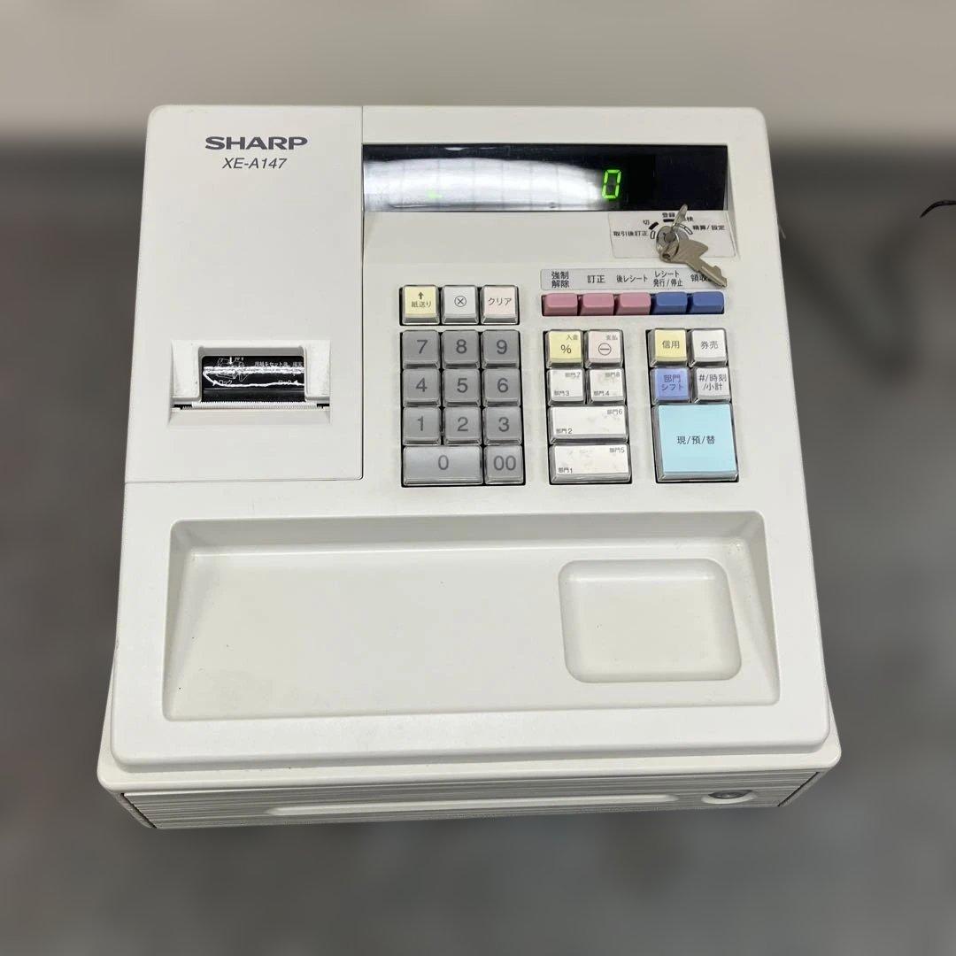 中古シャープ 電子レジスタ ー8部門XE-A147-W ホワイト