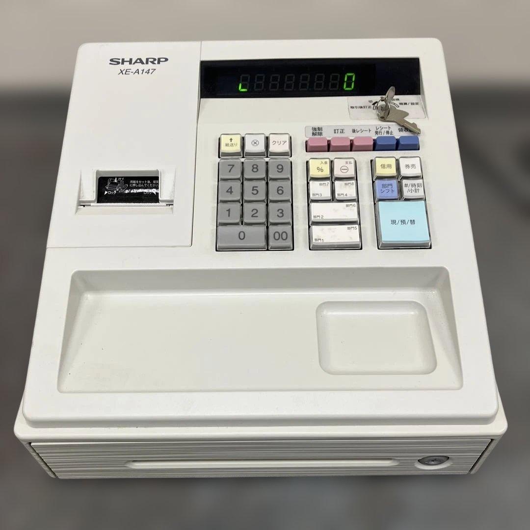 中古シャープ 電子レジスタ ー8部門XE-A147-W ホワイト