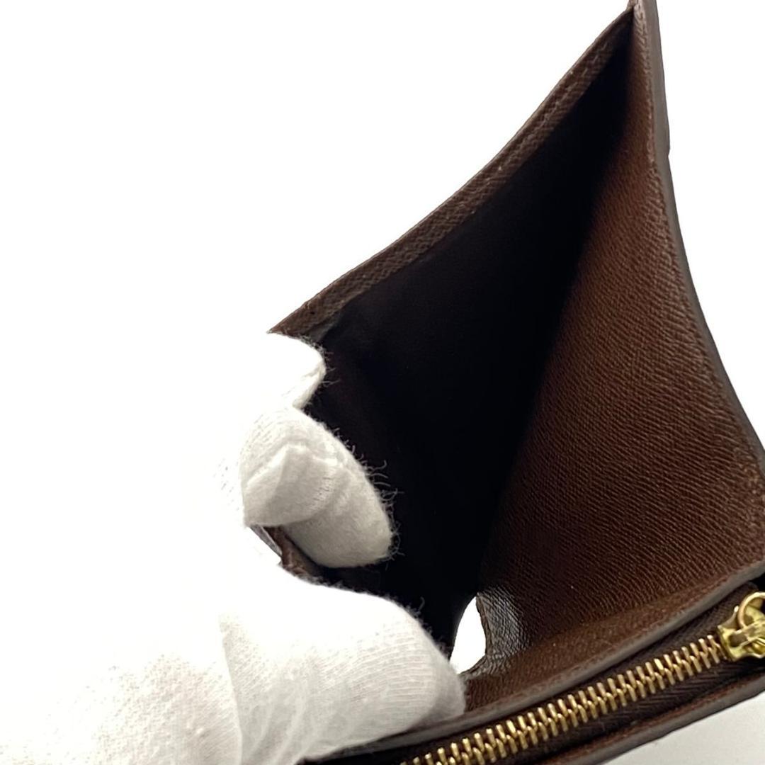 【美品】 ルイヴィトン ダミエ エベヌ コンパクトジップ 二つ折り財布