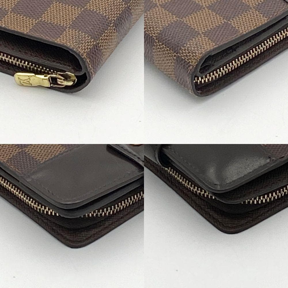【美品】 ルイヴィトン ダミエ エベヌ コンパクトジップ 二つ折り財布