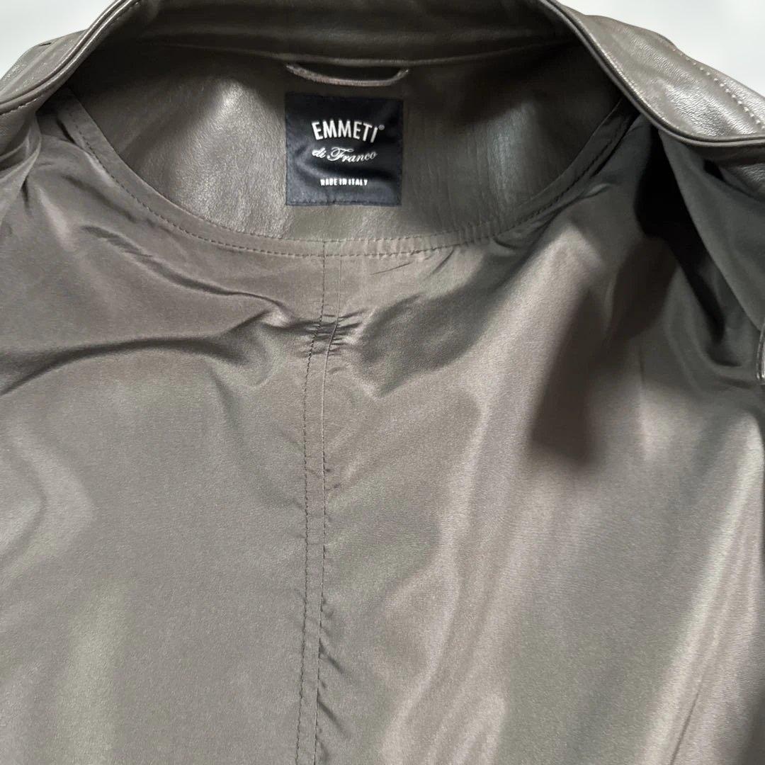極美品 EMMETI ラムナッパレザー シングルライダースジャケット