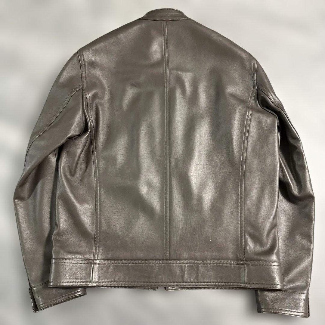 極美品 EMMETI ラムナッパレザー シングルライダースジャケット