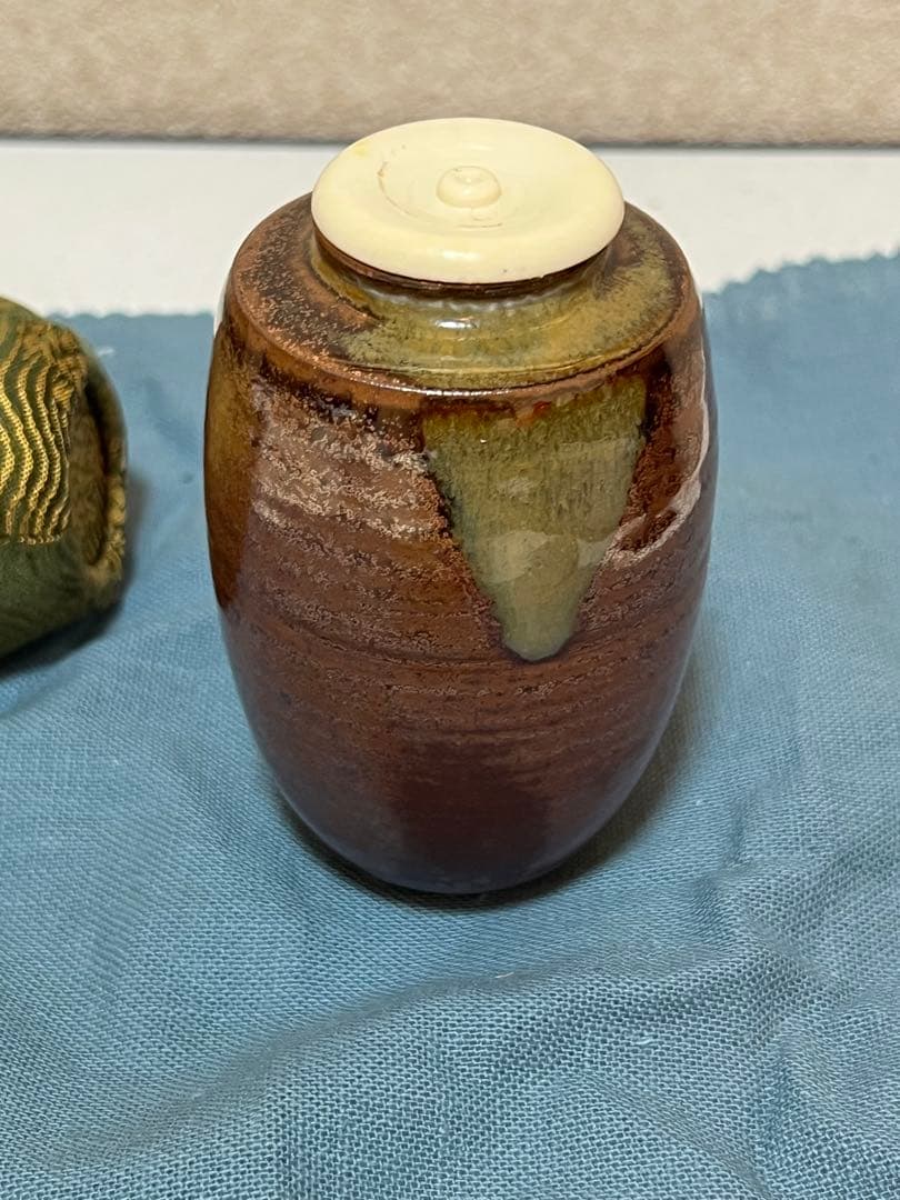 未使用品　高取喜恵　肩衝茶入　高取焼　共箱