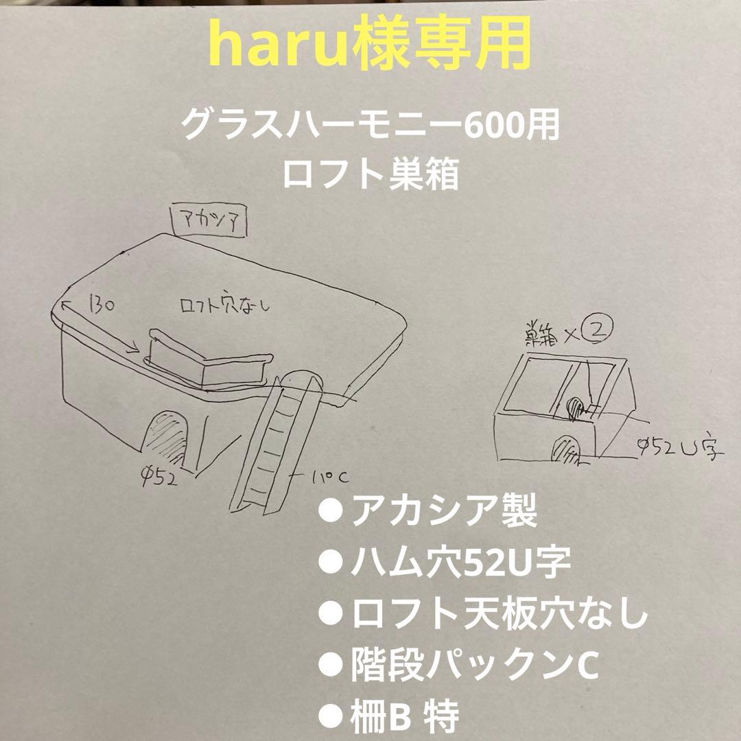 haru　ハムスター　グラスハーモニー600用　ロフト巣箱