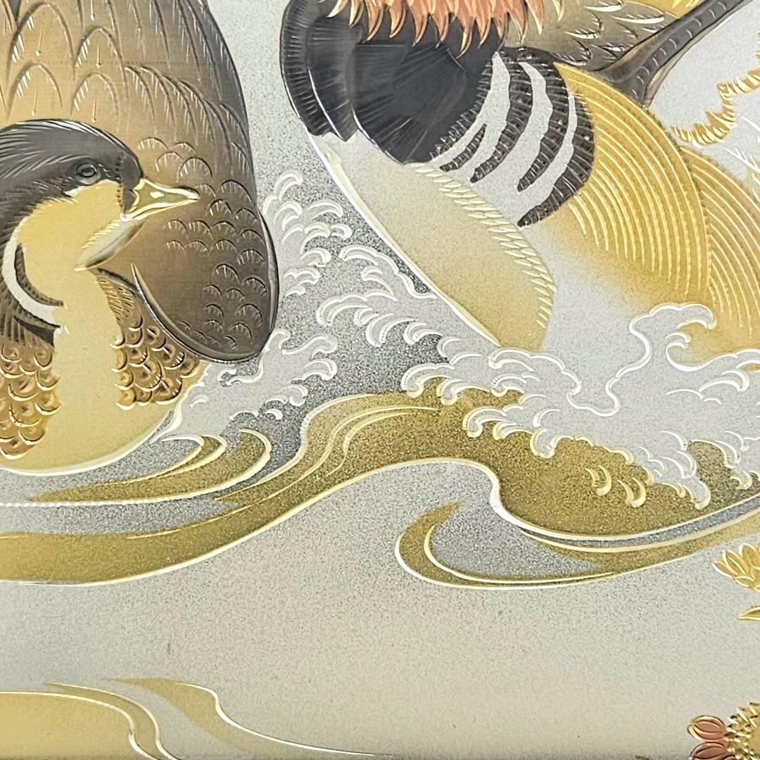 美品 ‼️大淵光則（おおぶち みつのり、号：光則）作の純銀製彫金レリーフ額絵。