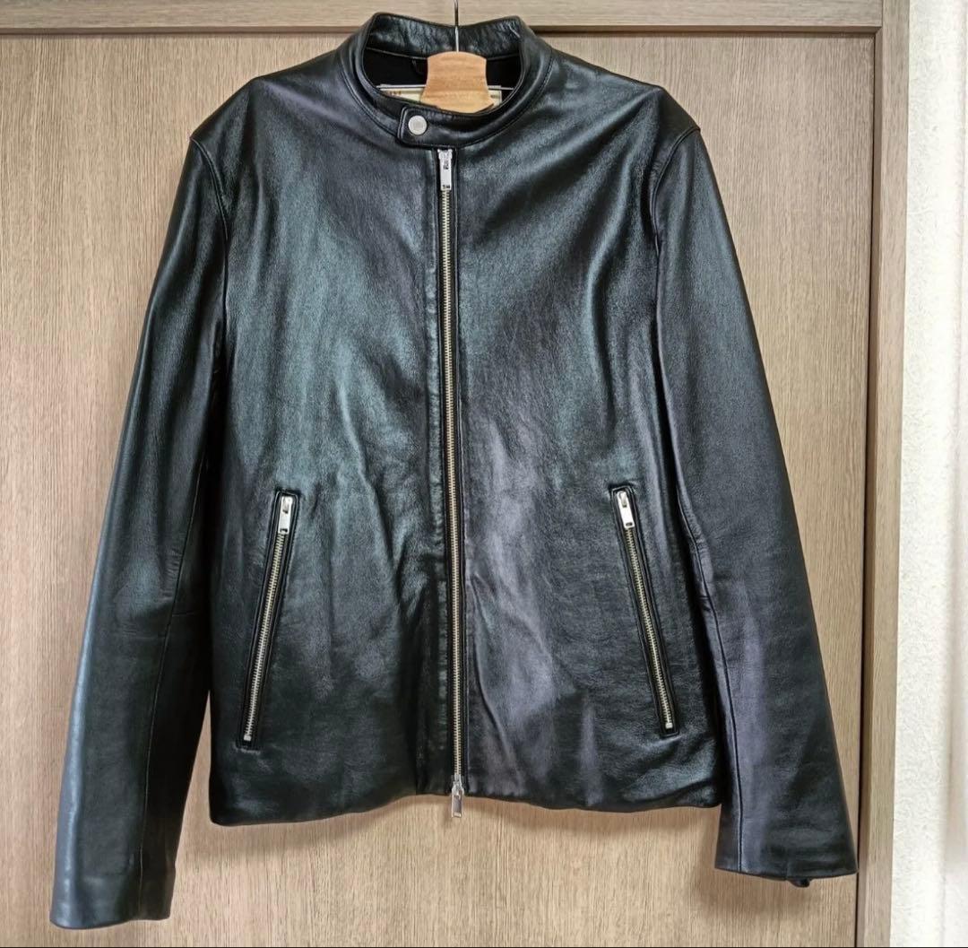 【極美品】ナノユニバース 本革 ラムレザー ライダースジャケット シングル L