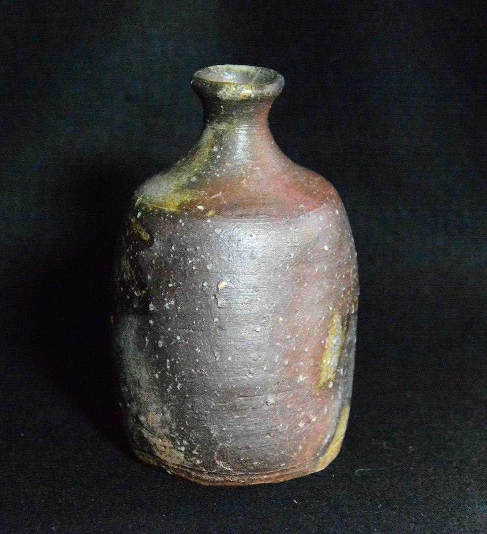 人間国宝　金重陶陽　窯変三角徳利