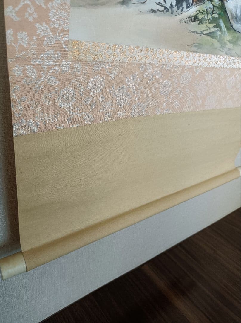 豪華 掛け軸 縁起物 福 開運 絵 龍脈 金運 山水 川 中国 風水 美術 骨董