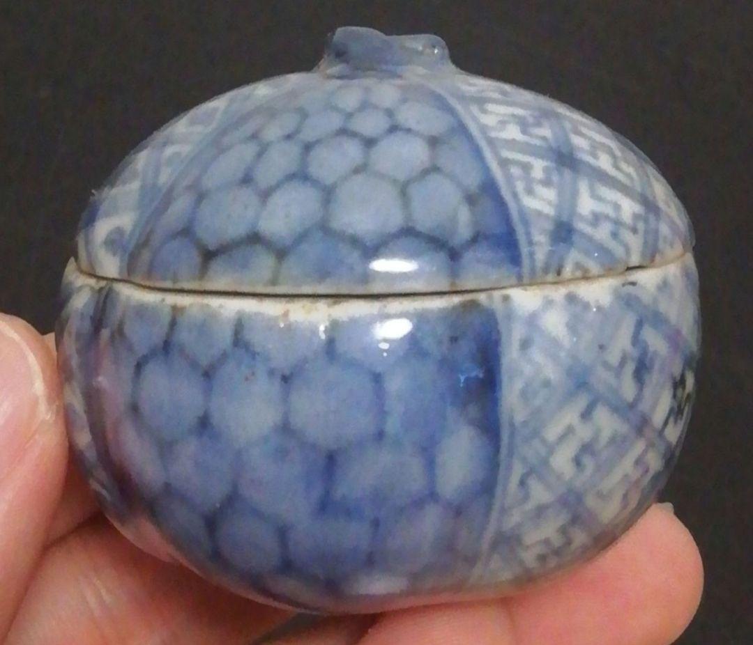 五良太甫　呉祥瑞　染付　香合　共箱　茶道具