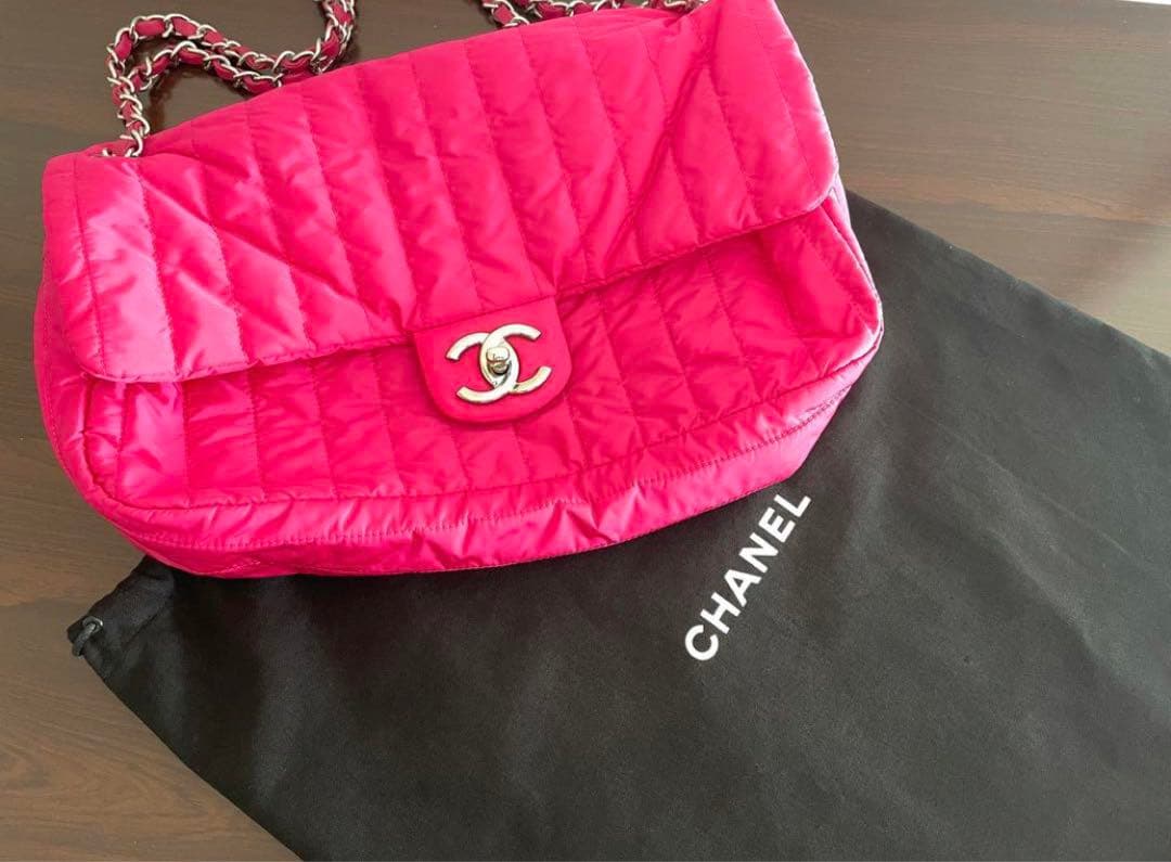 ☆美品☆レア　CHANEL シャネル ナイロン　チェーンバッグ　ピンク　ポーチ付