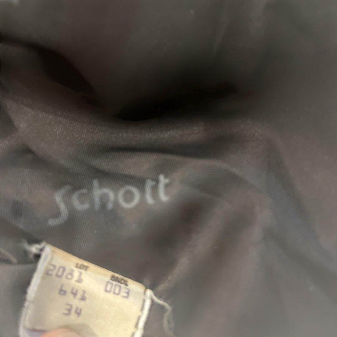 人気定番　Schott　641 立ち襟シングルライダース　３４　ボアライナー付