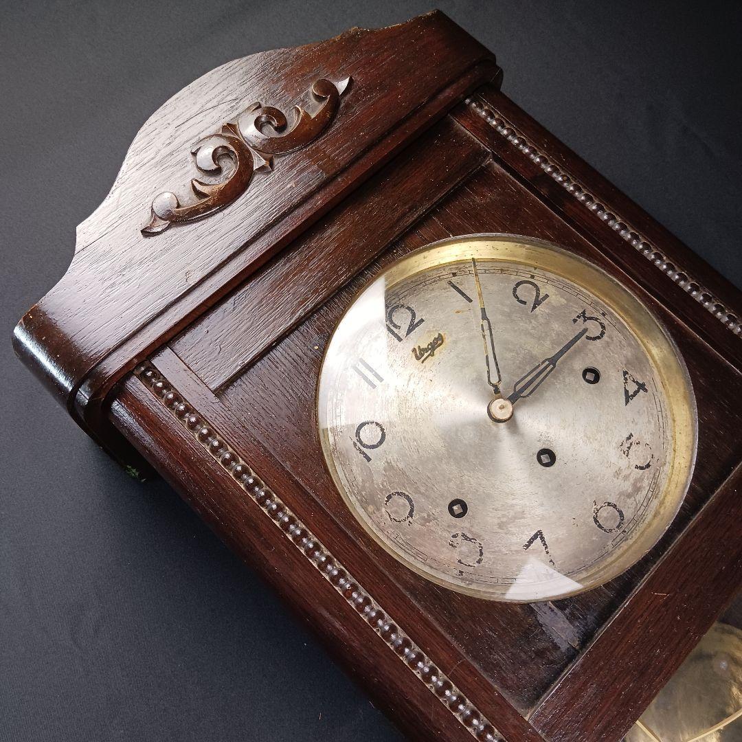 アンティーク 柱時計 壁掛け時計 振り子 ゼンマイ式