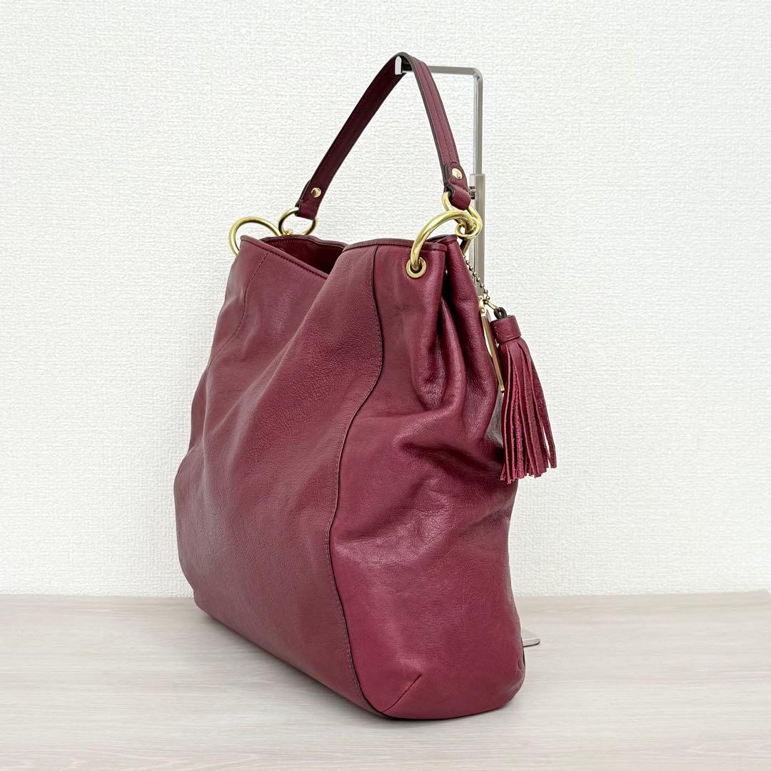 COACH ホーボー ワンショルダーバッグ ハラコ レオパード ターンロック