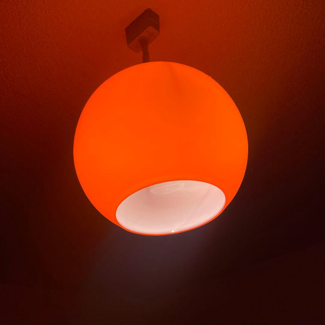 National 昭和レトロ ビンテージ オレンジ ペンダントライト　電笠