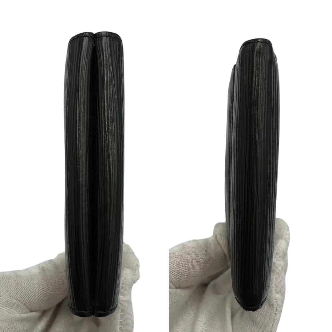 【美品】ルイヴィトン Wホック財布 コンパクト エピ ブラック 黒 3つ折り