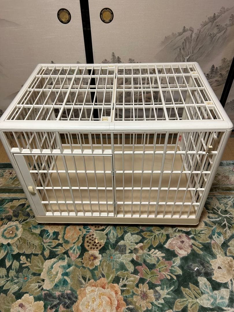 犬用ケージ ホワイト プラスチック製