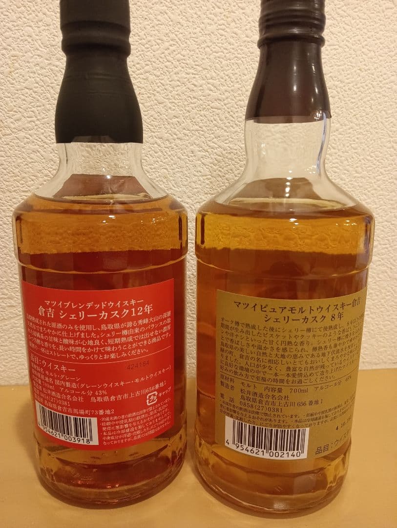 倉吉12年・8年・2本セット（箱付き）