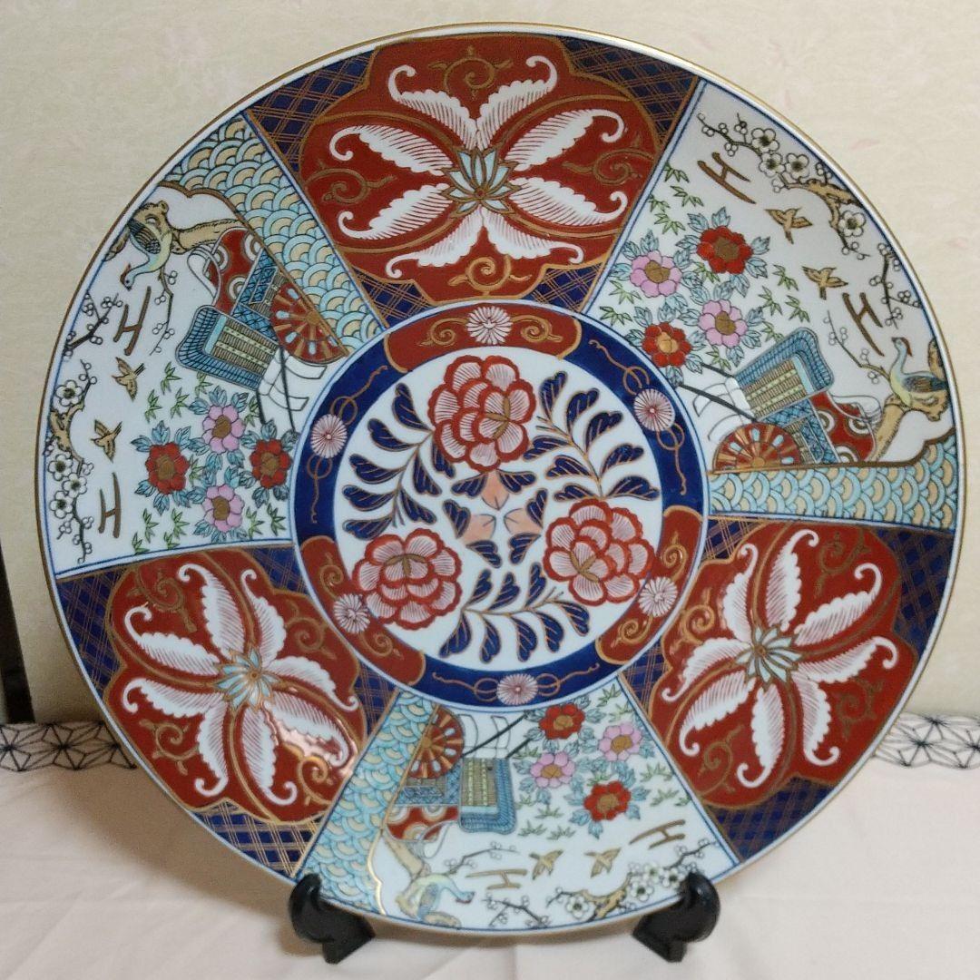 有田焼 ゴールド伊万里 飾り皿 大皿 45センチ　手描き