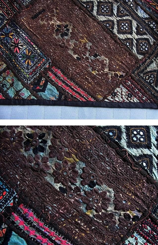 ★A2102★　67×134㎝　古い民族　刺繍　パッチワーク　アンティーク