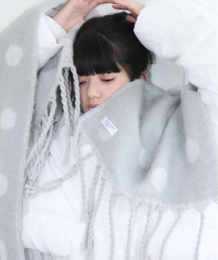 Smyeon スミョン マフラー グレー ドット