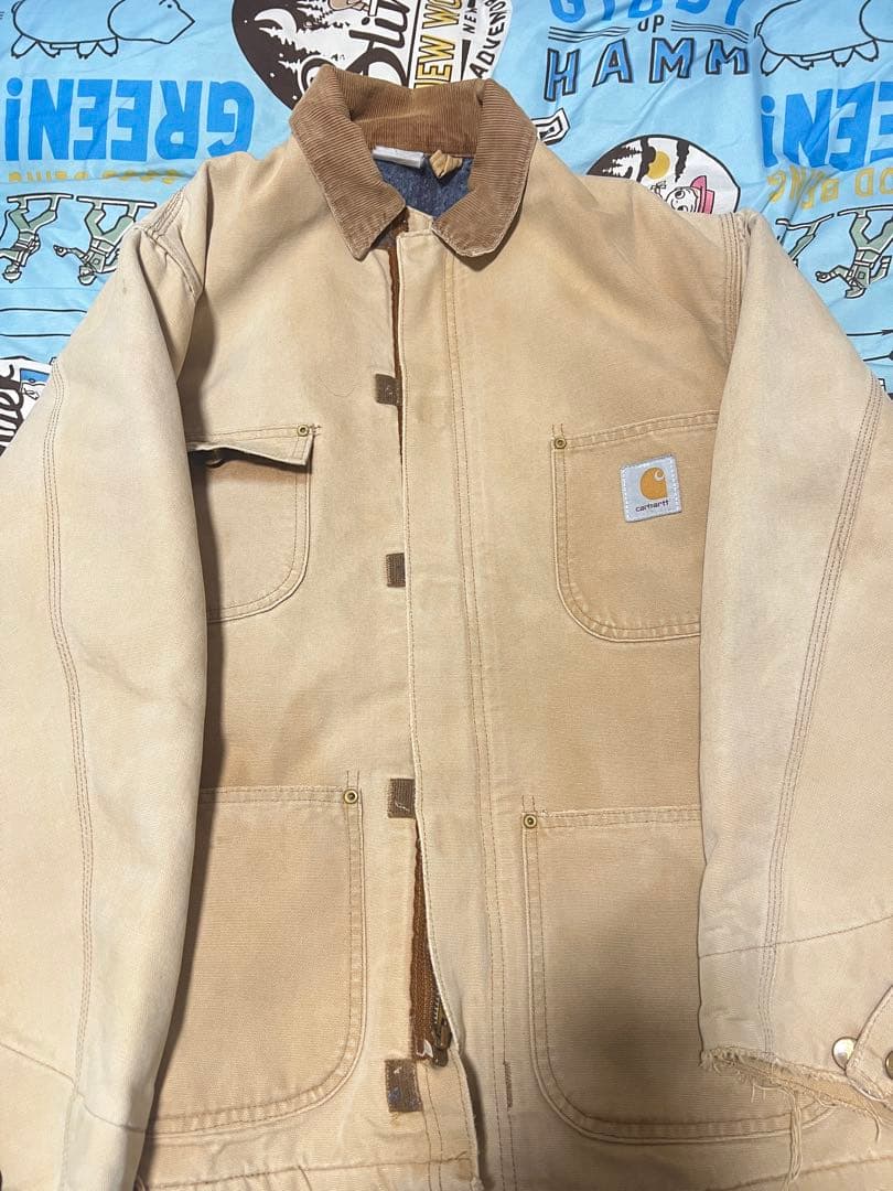 3日限定セール希少モデルCarhartt ベージュ ミシガンチョアコート ジップ