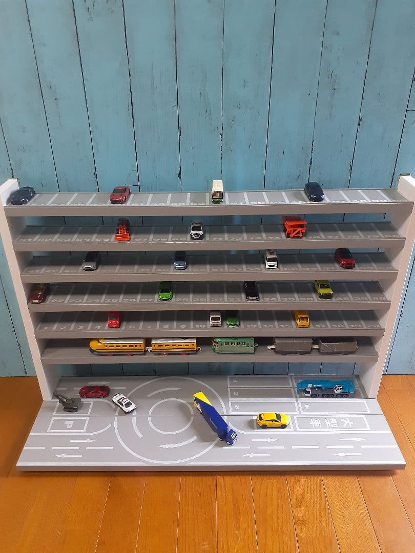 ゆるななちゃん★１枚板仕様、プラレール棚1段追加トミカプラレール収納棚