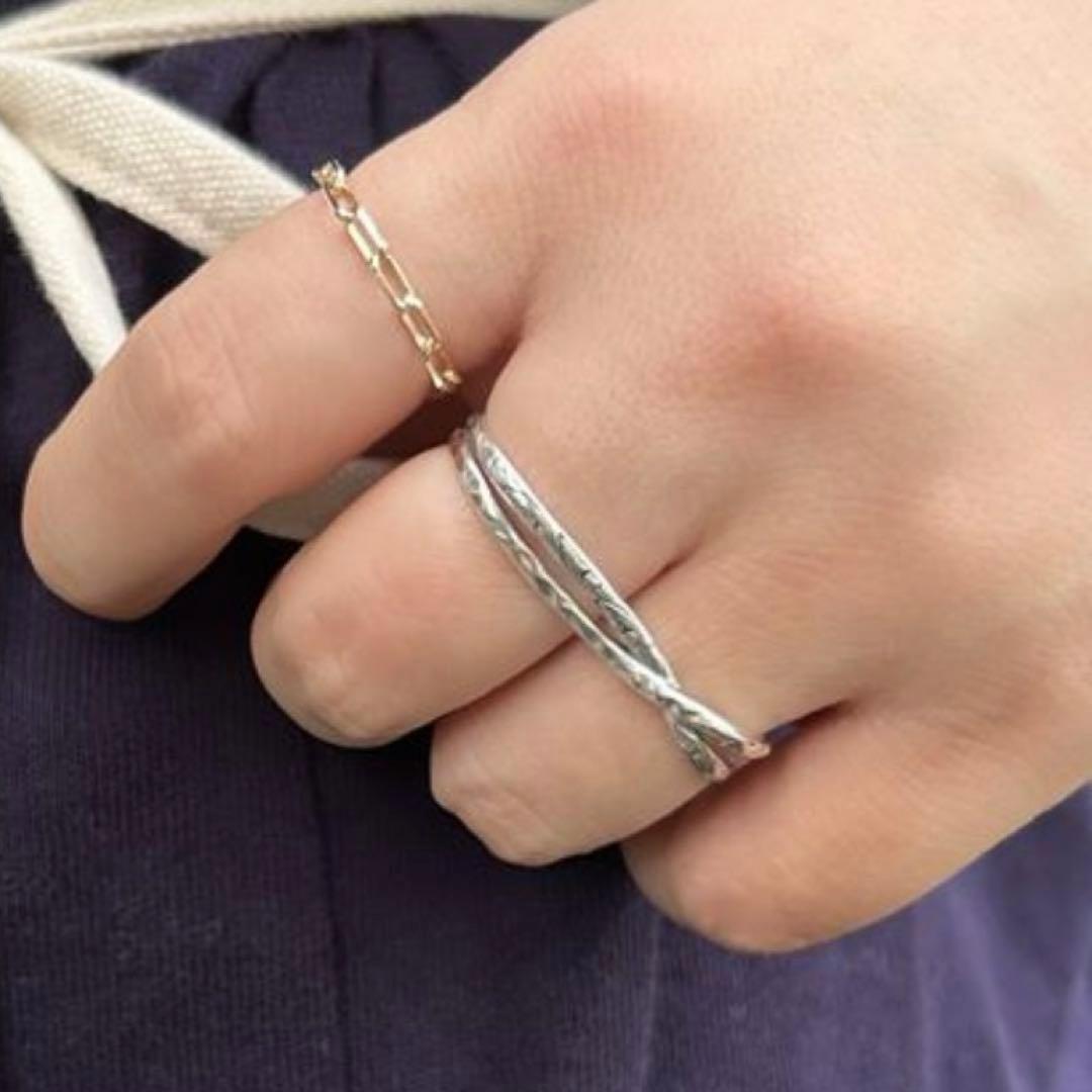 アガット　ダブルフィンガー　シルバーリング