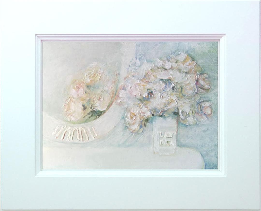 油絵 菅家令子 絵 絵画 インテリア 額付(黒) uF6-114002 花