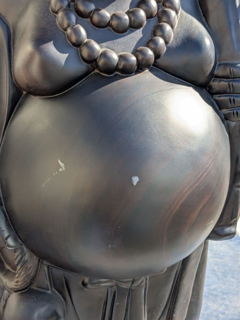 黒檀 布袋尊 彫刻 置物 オブジェ