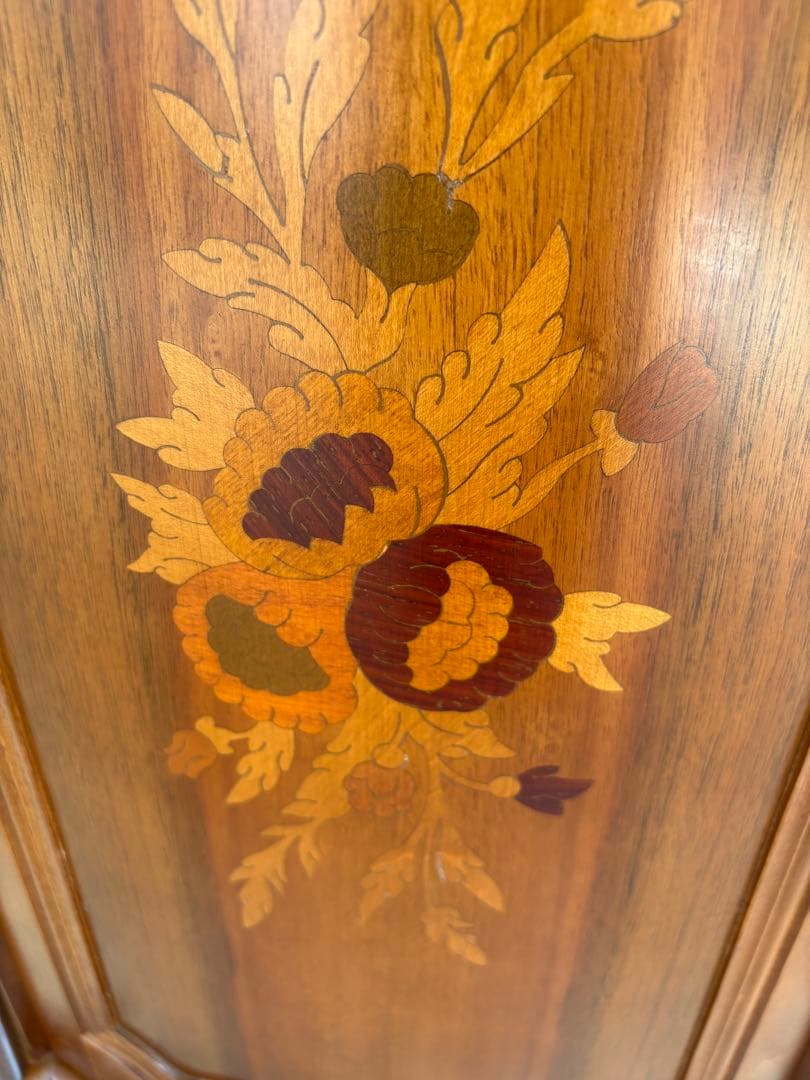 【イタリア製 象嵌細工 コーナーキャビネット】アンティーク調 インテリア家具