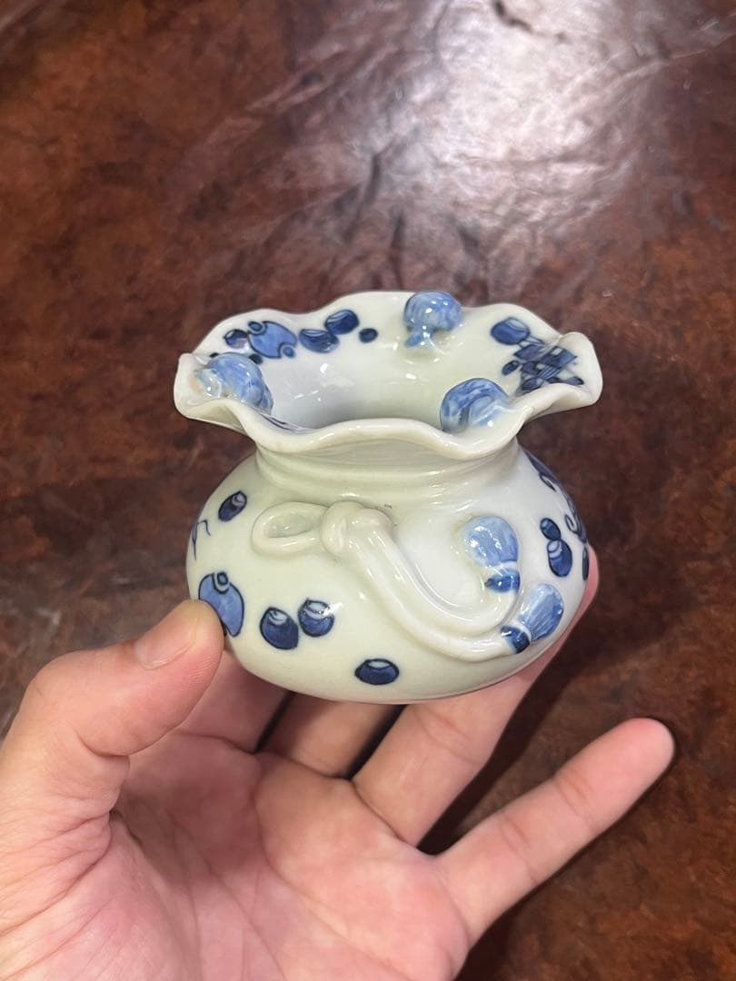 珍品　瀬戸　古伊万里　盃台　無傷完品　吉祥　染付　蕎麦猪口　そば猪口　民芸　民藝