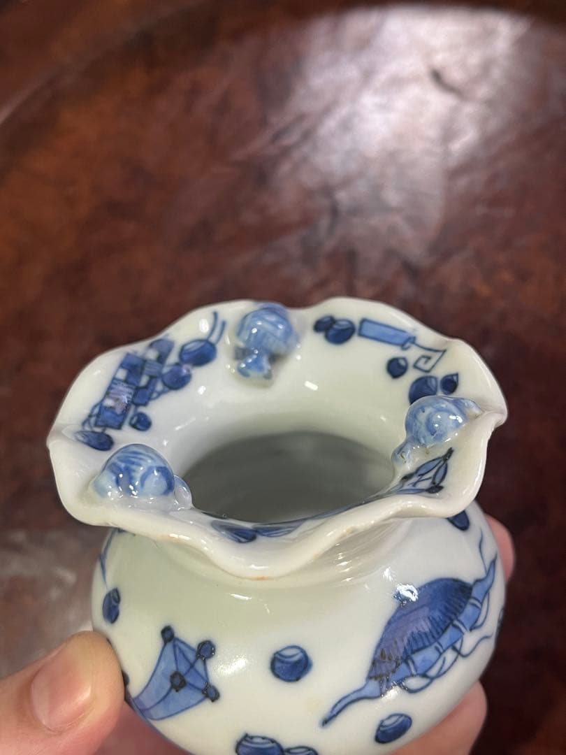 珍品　瀬戸　古伊万里　盃台　無傷完品　吉祥　染付　蕎麦猪口　そば猪口　民芸　民藝