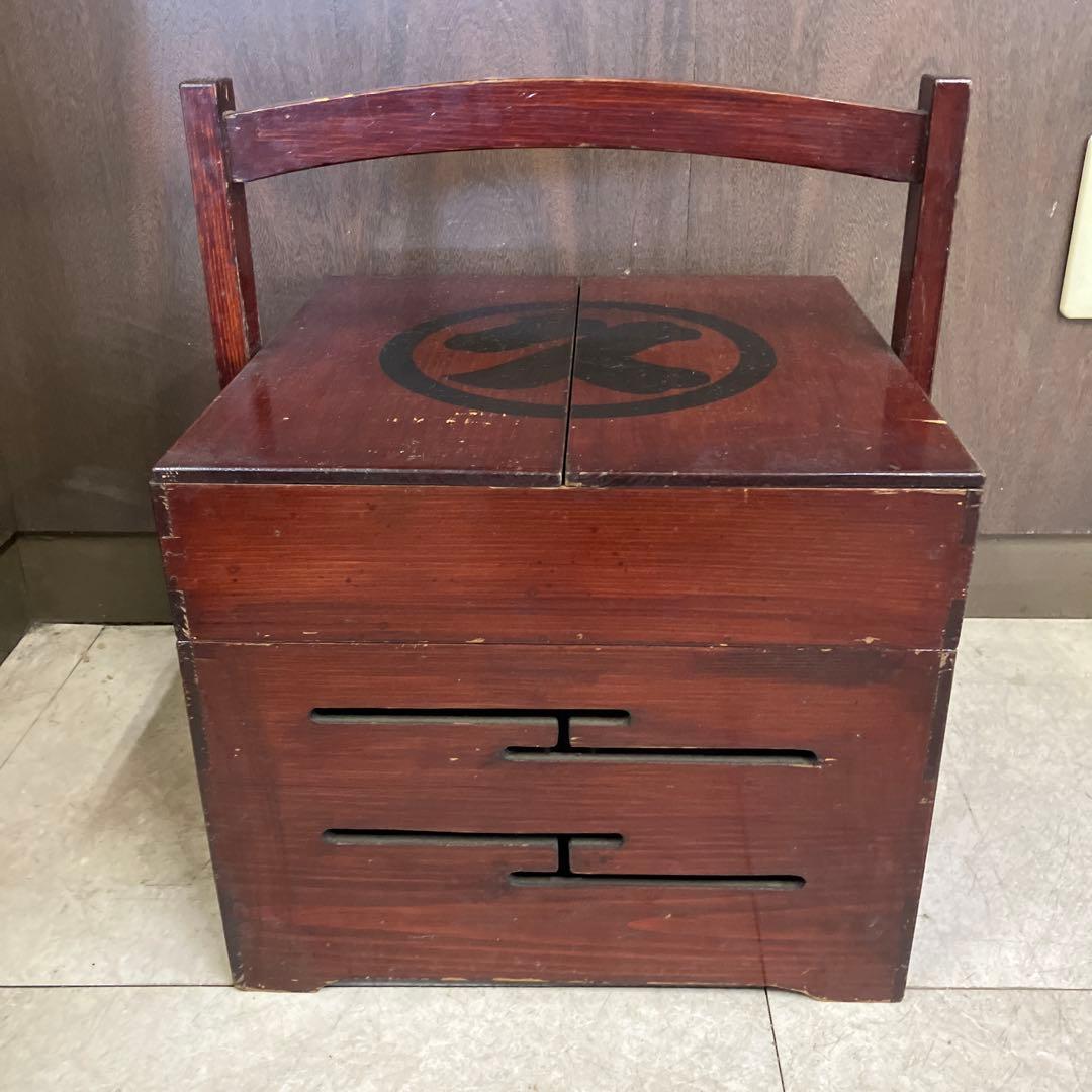 A-3 アンティーク 古道具 時代物 伝統工芸品 木製の小箱 裁縫箱 火鉢台